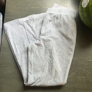 Light gray flare ribbed pants